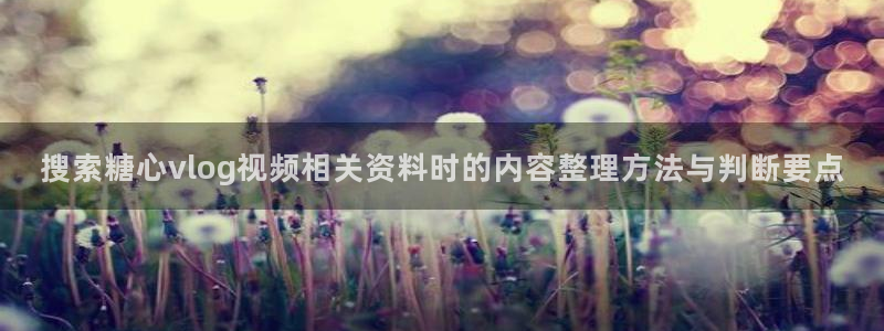 txvlog com糖心官网：搜索糖心vlog视频相关资料时的内容整理方法与判断要点